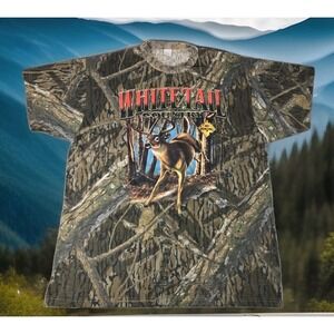 Camoflage T Shirt Mens XL Extra Large Brown Camo Whitetail Country Made In USA
